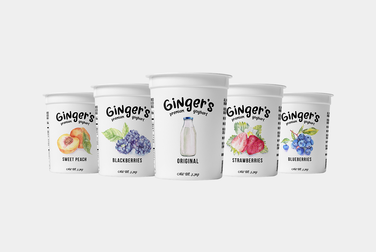 yogurt tub packaging mockup design