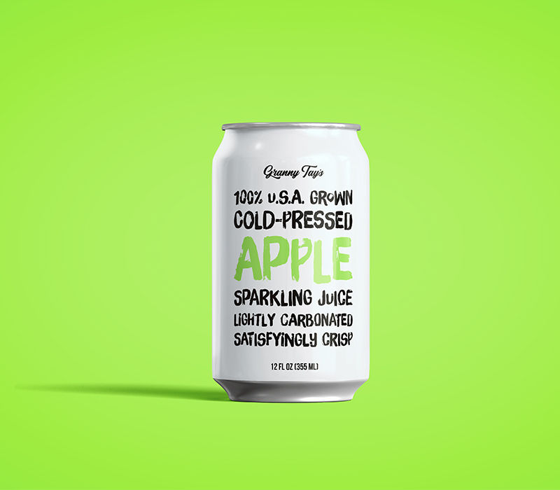 apple juice canned soda drink can mockup design