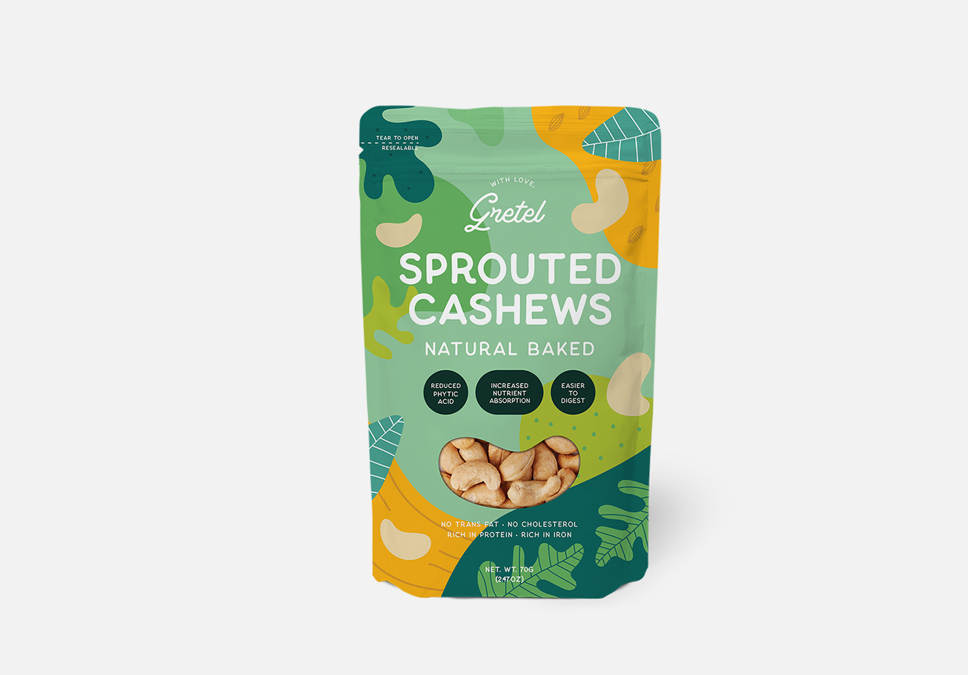 cashew nut standing pouch packaging mockup