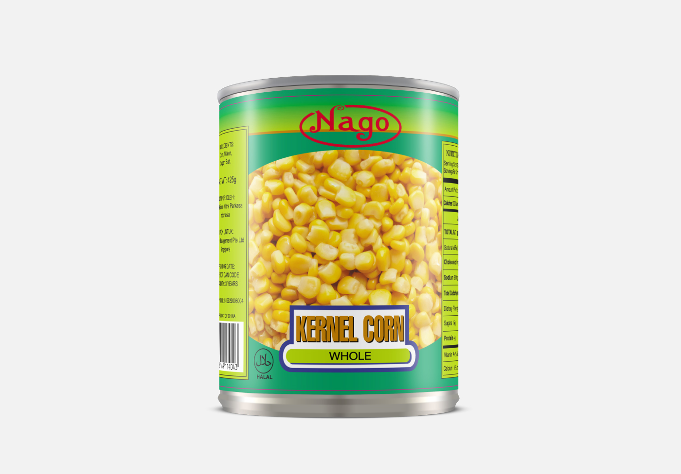 corn canned food packaging mockup